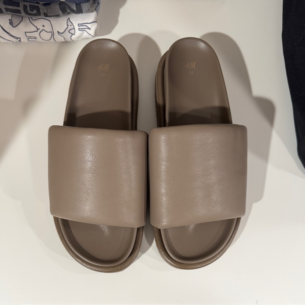 H&M Taupe Slide Sandals